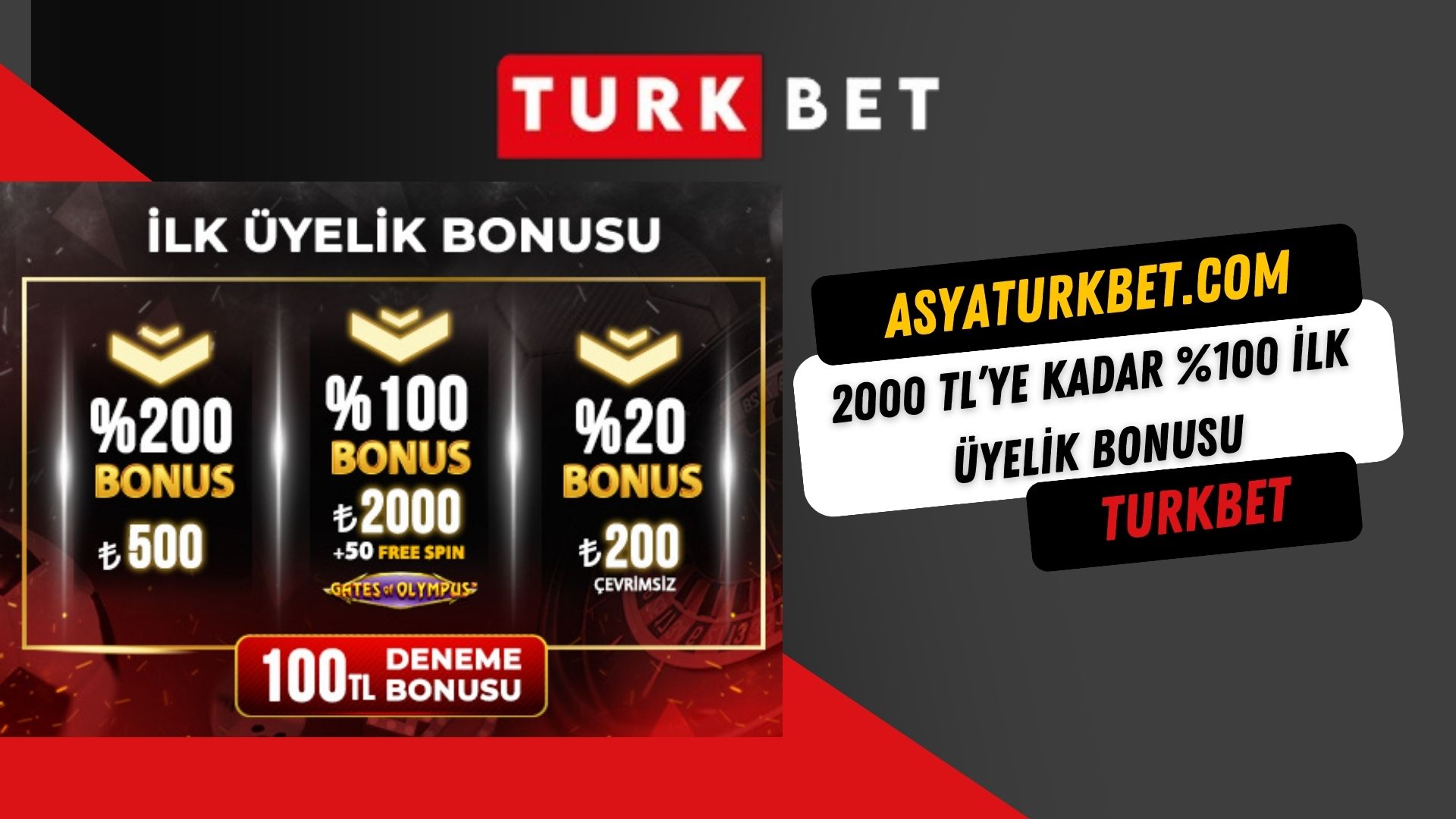 Turkbet 2000 TL’ye Kadar Yüzde 100 İlk Üyelik Bonusu