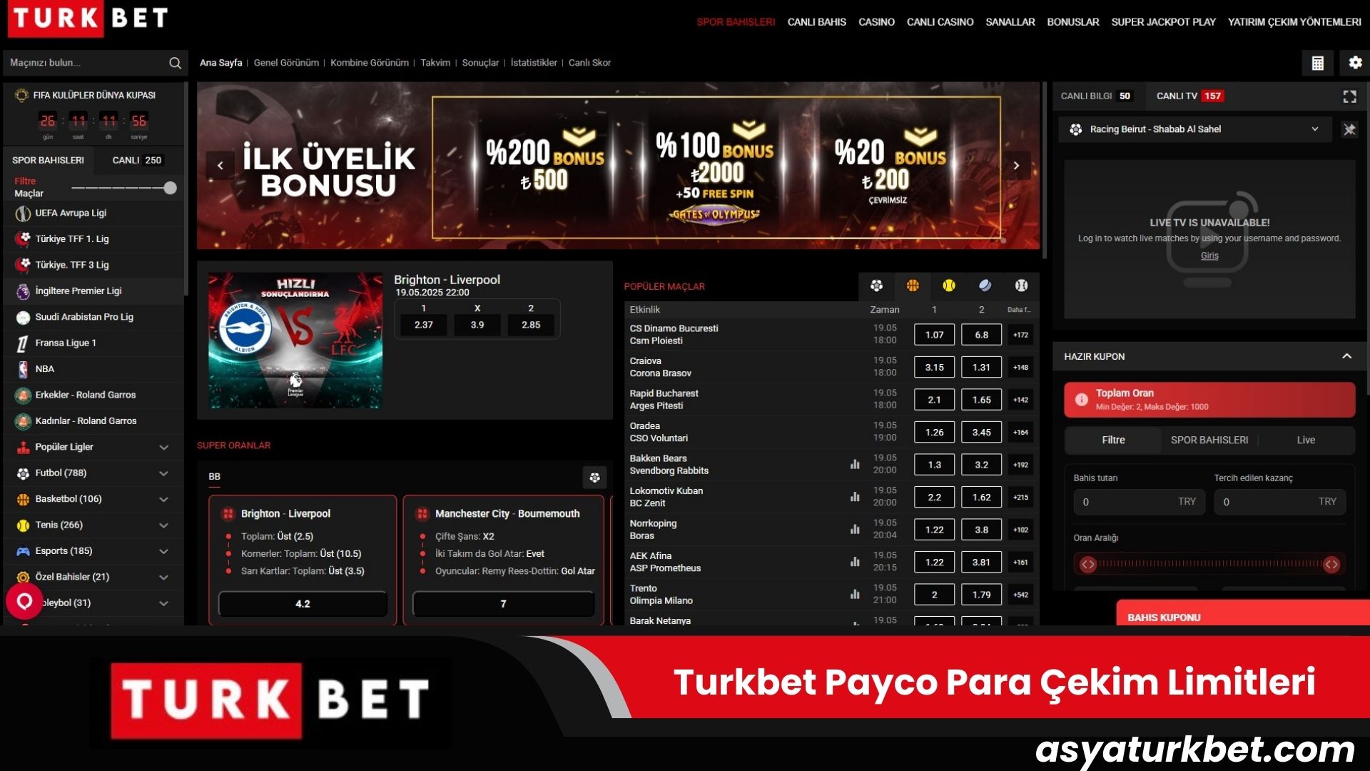 Turkbet Payco Para Çekim Limitleri